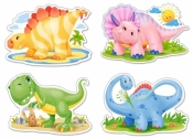 Puzzle x 4 - Baby Dinosaurs CASTOR (04386)