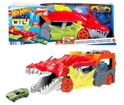 <img src='https://webimage.pl/pics/386/6/d887961916386H8238.jpg' style='height:440px' /> Hot Wheels City Transporter z wyrzutnią Dragon