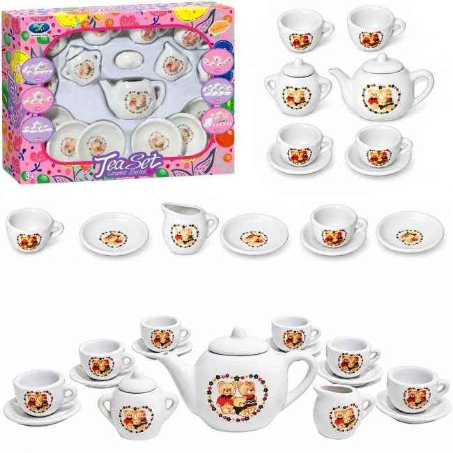 Zestaw naczyń do herbaty porcelana 16el