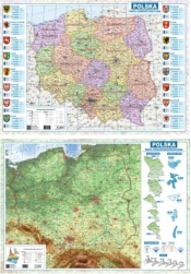 Mapa Polski A2 dwustronna fizyczno-administracyjna - Opracowanie zbiorowe