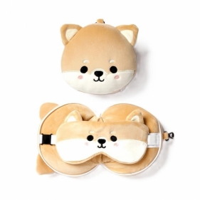 Poduszka podróżna i maska na oczy Pies Shiba