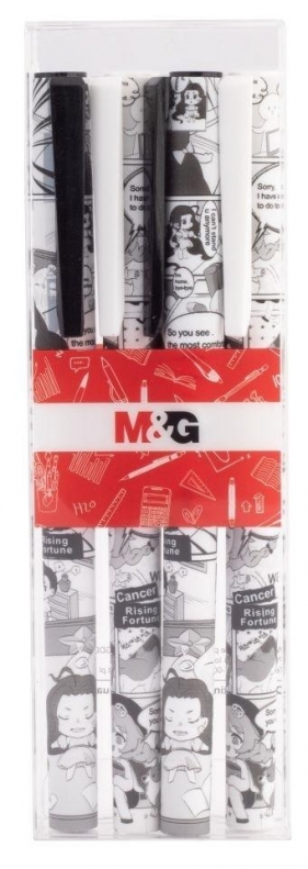 Długopis żelowy 0.5mm Manga nieb 4szt M&G