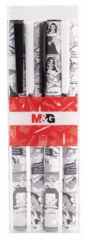 Długopis żelowy 0.5mm Manga nieb 4szt M&G