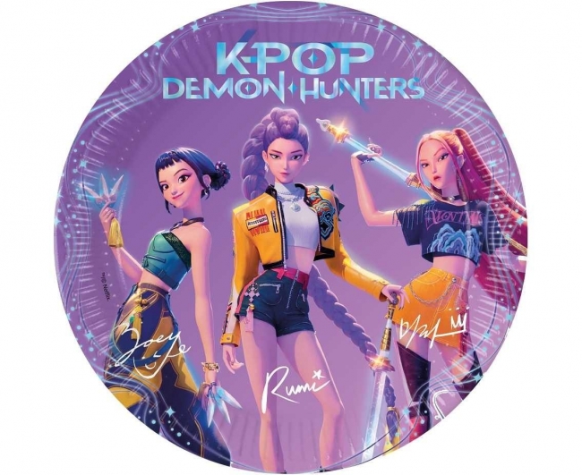 <img src='https://webimage.pl/pics/387/6/d5201184986387.jpg' style='height:440px' /> Talerzyki papierowe K-pop Demon Hunters 23cm 8szt