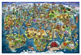 Ravensburger, Puzzle Ilustrowana mapa świata - 5000 el.