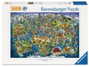 Ravensburger, Puzzle Ilustrowana mapa świata - 5000 el.