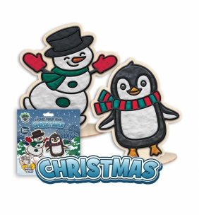 Zestaw do kolorowania plasteliną na drewnie - Święta