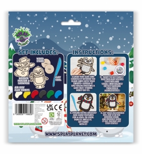 Zestaw do kolorowania plasteliną na drewnie - Święta