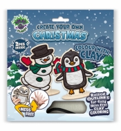 Zestaw do kolorowania plasteliną na drewnie - Święta