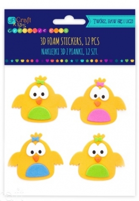 Naklejki 3D z pianki kurczaki 12szt.KSPI-057