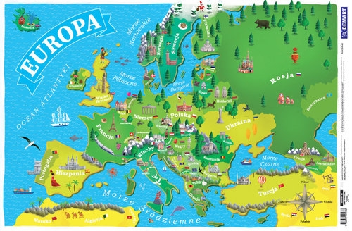 Podkładka mapa Europy dla dzieci