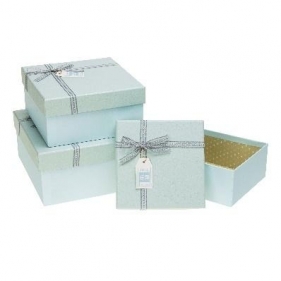 Pudełko kwadrat z kokardą 3szt ROZETTE