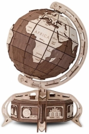 Puzzle Drewniane 3D Brązowy Globus