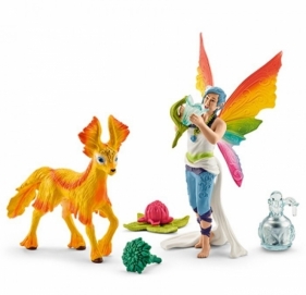 Figurki Zestaw Tęczowy elf Dunia ze źrebakiem (SLH-41438)