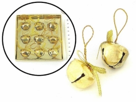 Zawieszki choinkowe dzwoneczki złote 9szt