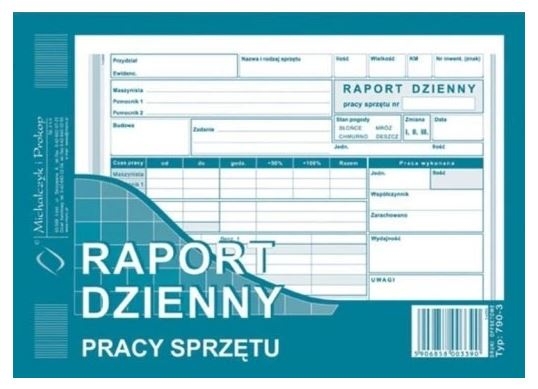 Raport dzienny pracy A5 790-3