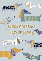 Karnet A5 Urodziny - Szare psy