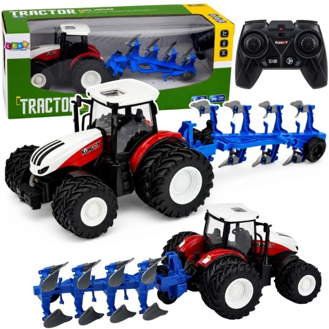 <img src='https://webimage.pl/pics/390/5/d5907990205390.jpg' style='height:440px' /> Traktor z pługiem wieloskibowym R/C 1:24