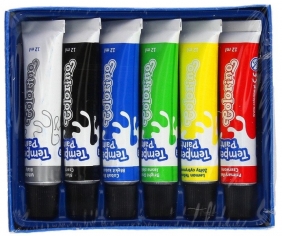 Farby Tempera w tubach z pędzelkiem Colorino Kids 6 kolorów (68390PTR)
