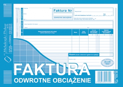 Faktura  -odwrotne obciążenie A5 109-3E