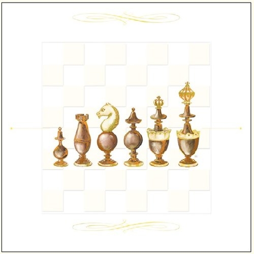 Karnet szachy drewniane 16x16 + koperta