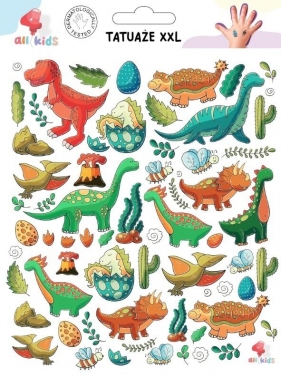 Tatuaże zmywalne dla dzieci Dinozaury XXL