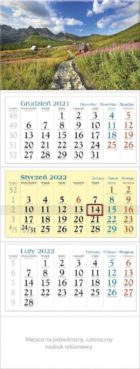 Kalendarz 2022 trójdzielny KT 01 TATRY