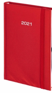 Kalendarz 2021 B5 Tygodniowy Cross z gumką czerwony
