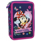 Piórnik dwukomorowy z wyposażeniem Minnie 17