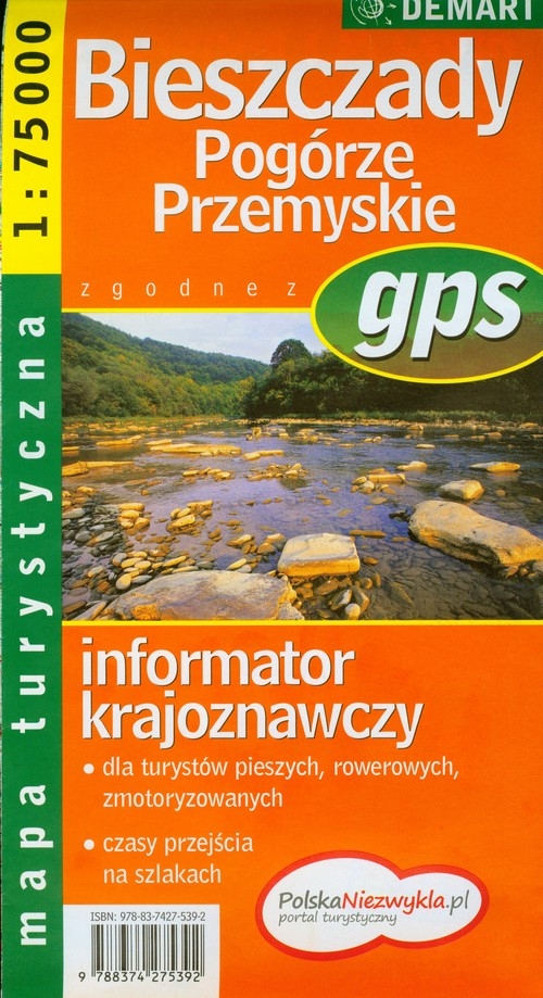 Bieszczady Pogórze Przemyskie mapa turystyczna 1: 75 000