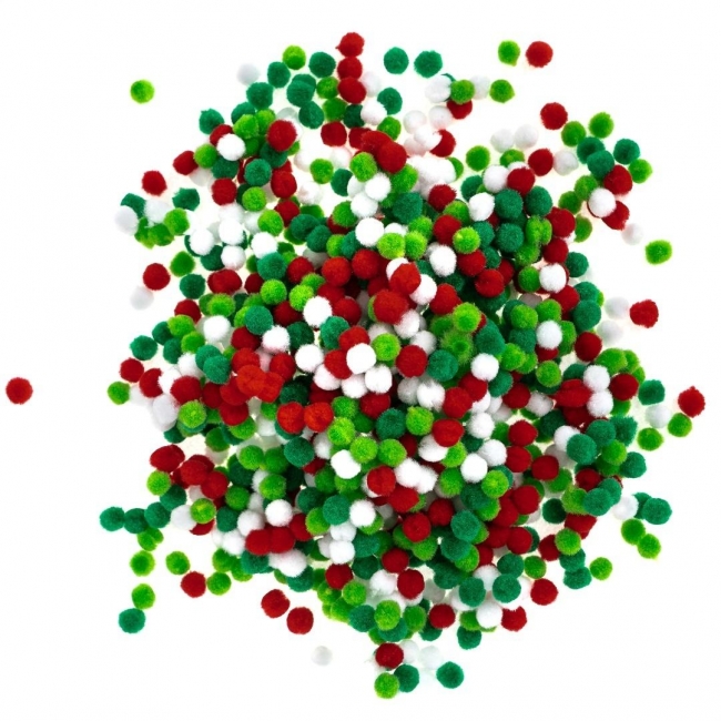 Pompony poliestrowe 1cm 1000szt