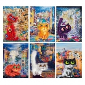 Zeszyt A5/60k w linię, polipropylen - Crazy Cats (9575390)