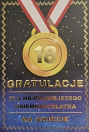 Karnet Urodziny 18 medal męskie