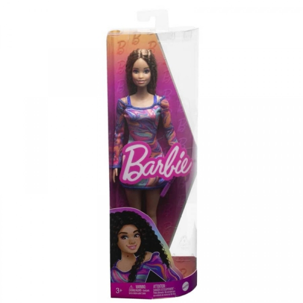 Barbie Fashionistas lalka z karbowanymi włosami i piegami (HJT03)