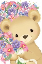 Karnet Uniwersalny - Teddy with Flowers