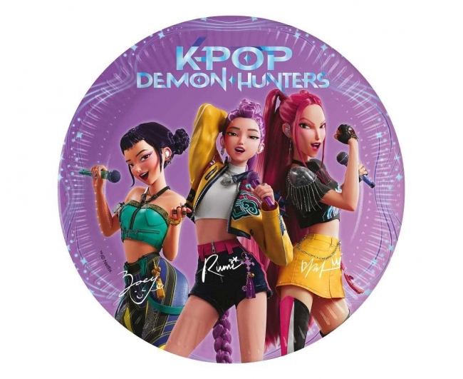 Talerzyki papierowe K-pop Demon Hunters 20cm 8szt