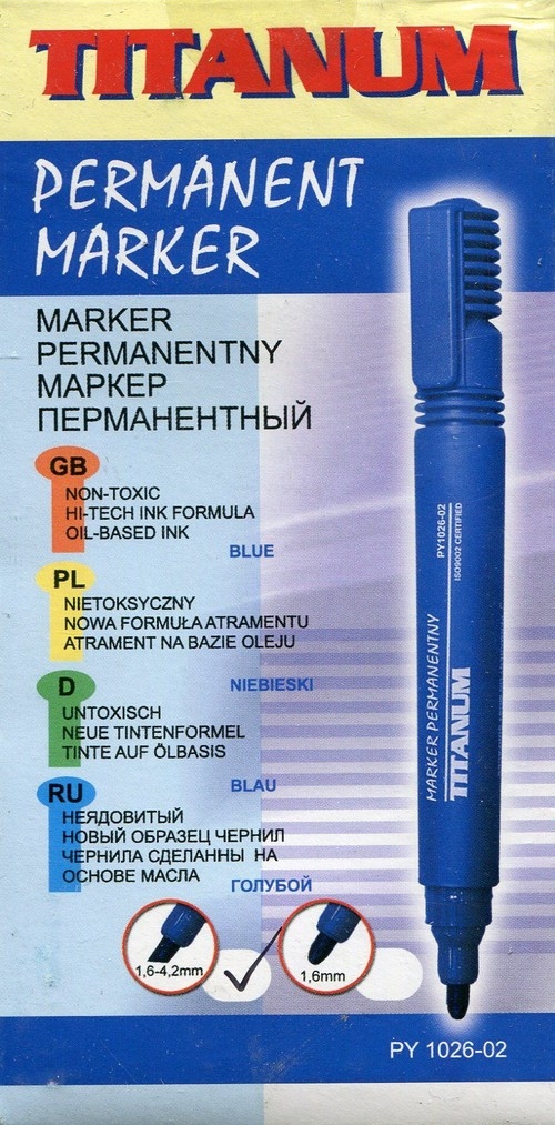 Marker permanentny niebieski 12 sztuk