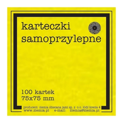 Karteczki samoprzylepne Fluo 75x75mm 100K żółte