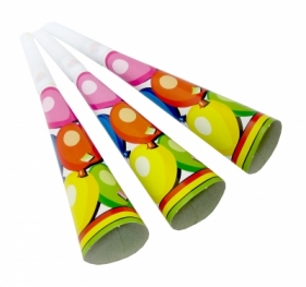 Trąbki kolorowe party 20cm (6szt)