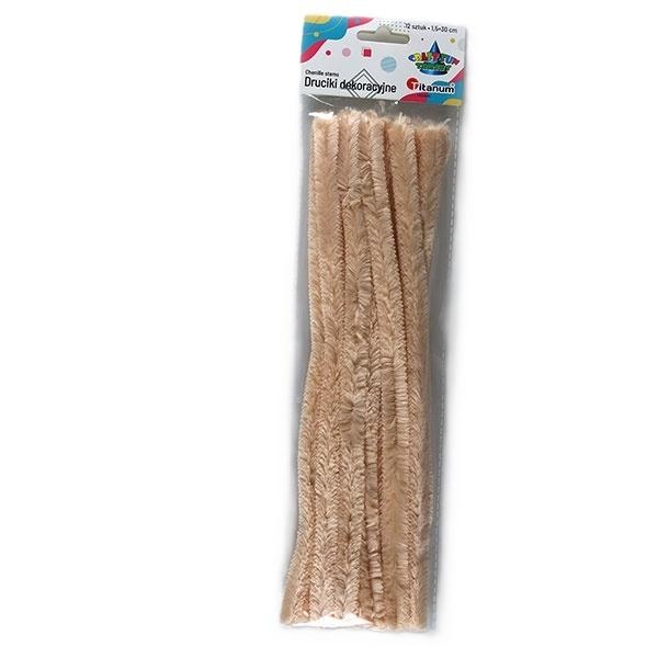 Druciki dekoracyjne 1,5x30cm 12szt beżowe