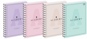 Kołozeszyt B5/100K kratka Academy Pastel (5szt)