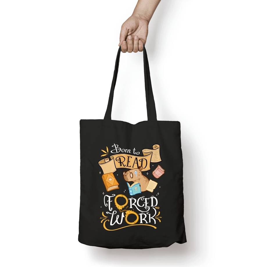 <img src='https://webimage.pl/pics/395/7/d5907543707371.png' style='height:440px' /> Torba bawełniana – Born to Read, Forced to Work