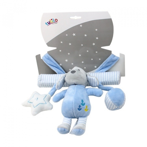 Zawieszka z dodatkami New Baby Piesek niebieski 22 cm (5007c)