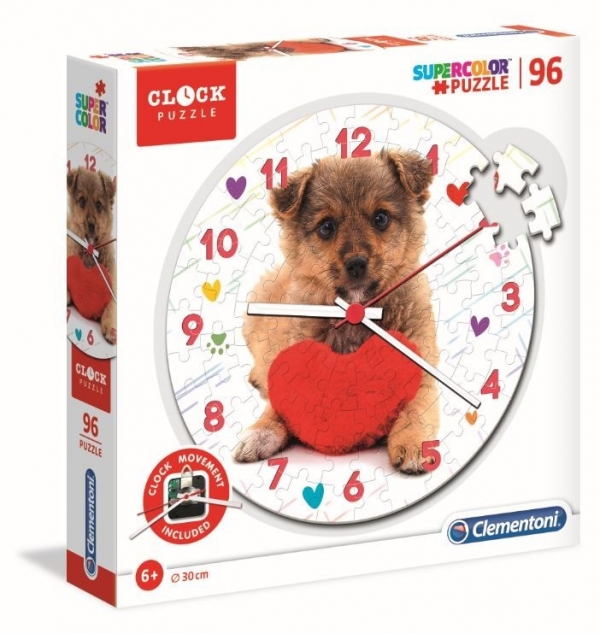 Puzzle 96 SuperColor Zegar Cute Puppy (23039)