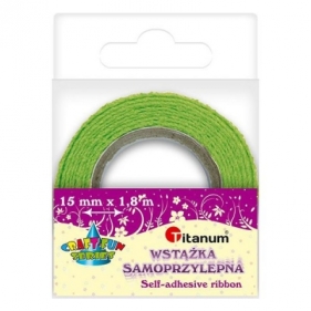 Wstążka koronka bawełniana samoprzylepna 15 mm 1,8 m - zielone jabłko (373257)