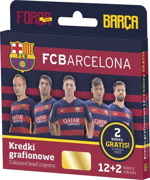Kredki grafionowe 12 kolorów FC Barcelona