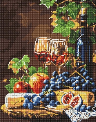 Diamentowa mozaika - Ulubione wino 40x50cm