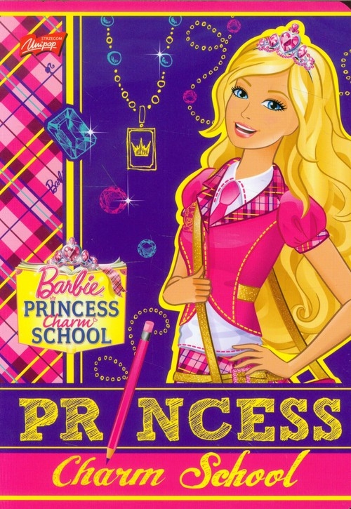 Zeszyt A5 Barbie w kratkę 32 kartki Princess Charm School