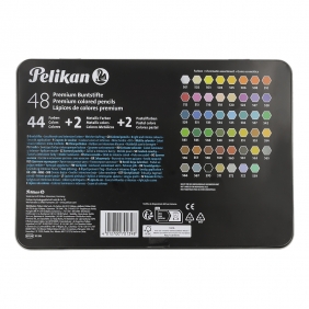 Kredki ołówkowe Pelikan Premium w metalowym etui, 48szt