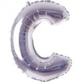 Balon Litera "C" 45,5cm srebrny